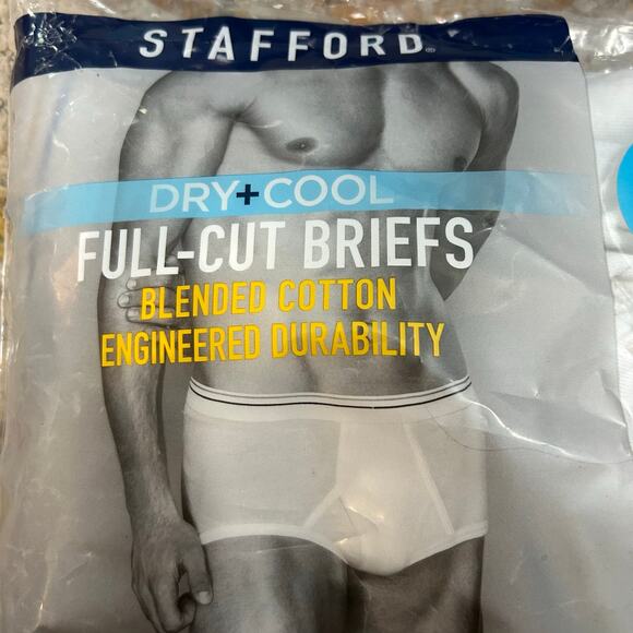 Stafford Dry + Cool Full Cut Briefs Blended Cotton Set of 6 Mens Size Large - Picture 2 of 7